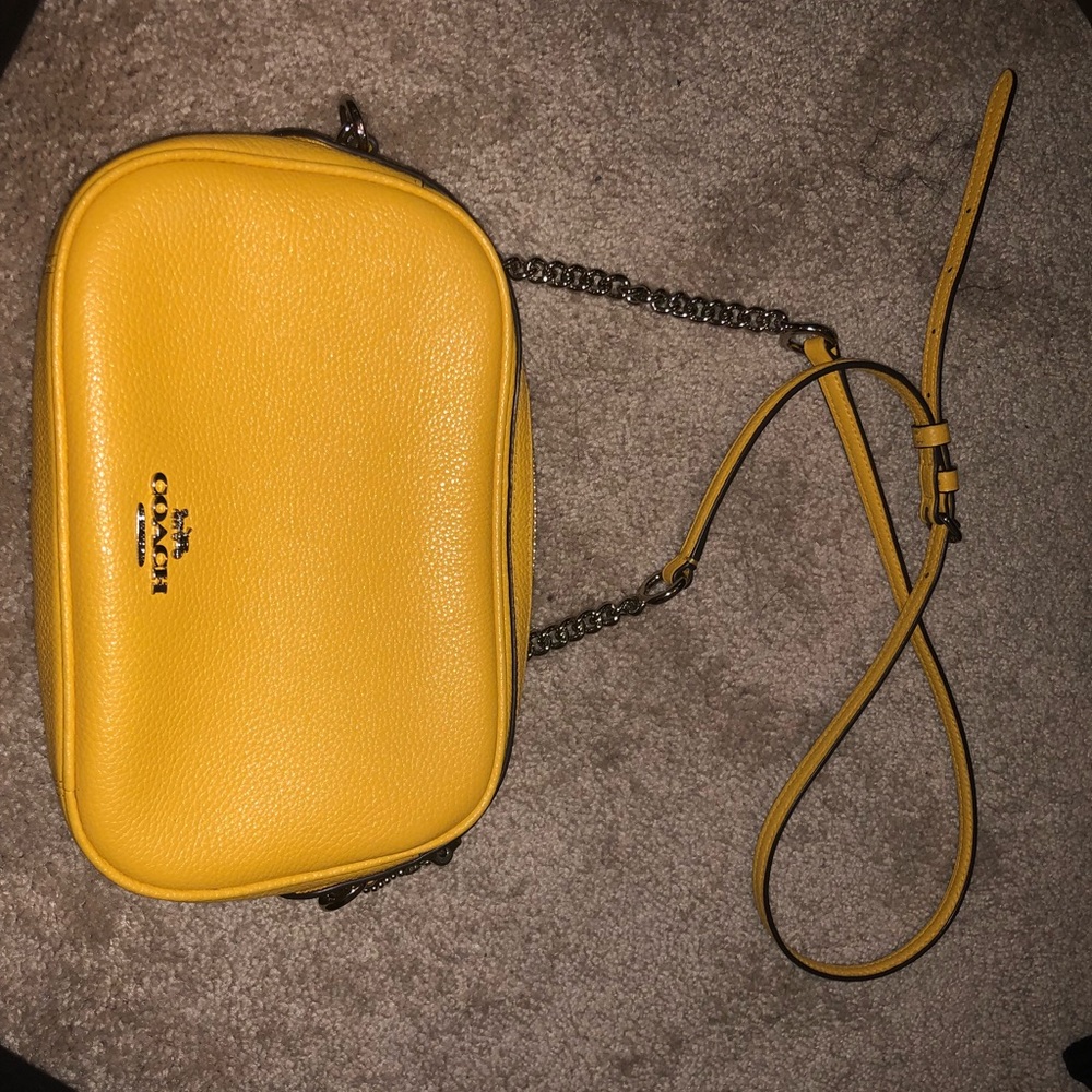 COACH yellow peddle leather crossbody